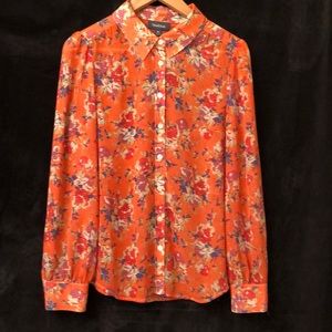 Sheer orange blouse from ModCloth